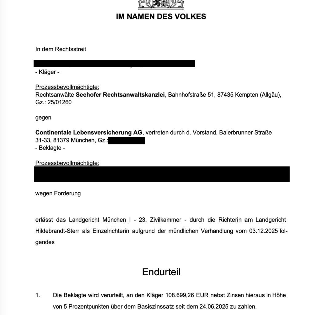 Basisrente bei der Continentale Lebensversicherung AG: