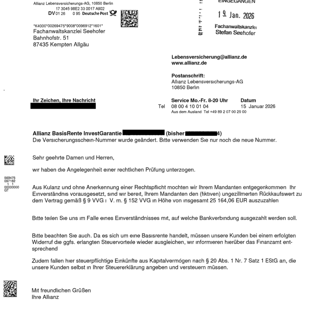 Allianz Basisrente InvestGarantie vom September 2008