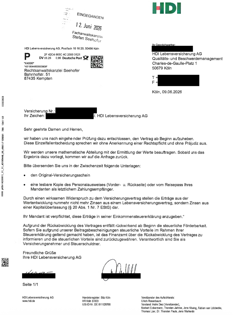 HDI Lebensversicherung AG:
