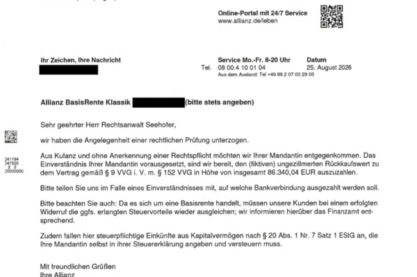 Allianz BasisRente Klassik aus dem Jahr 2010
